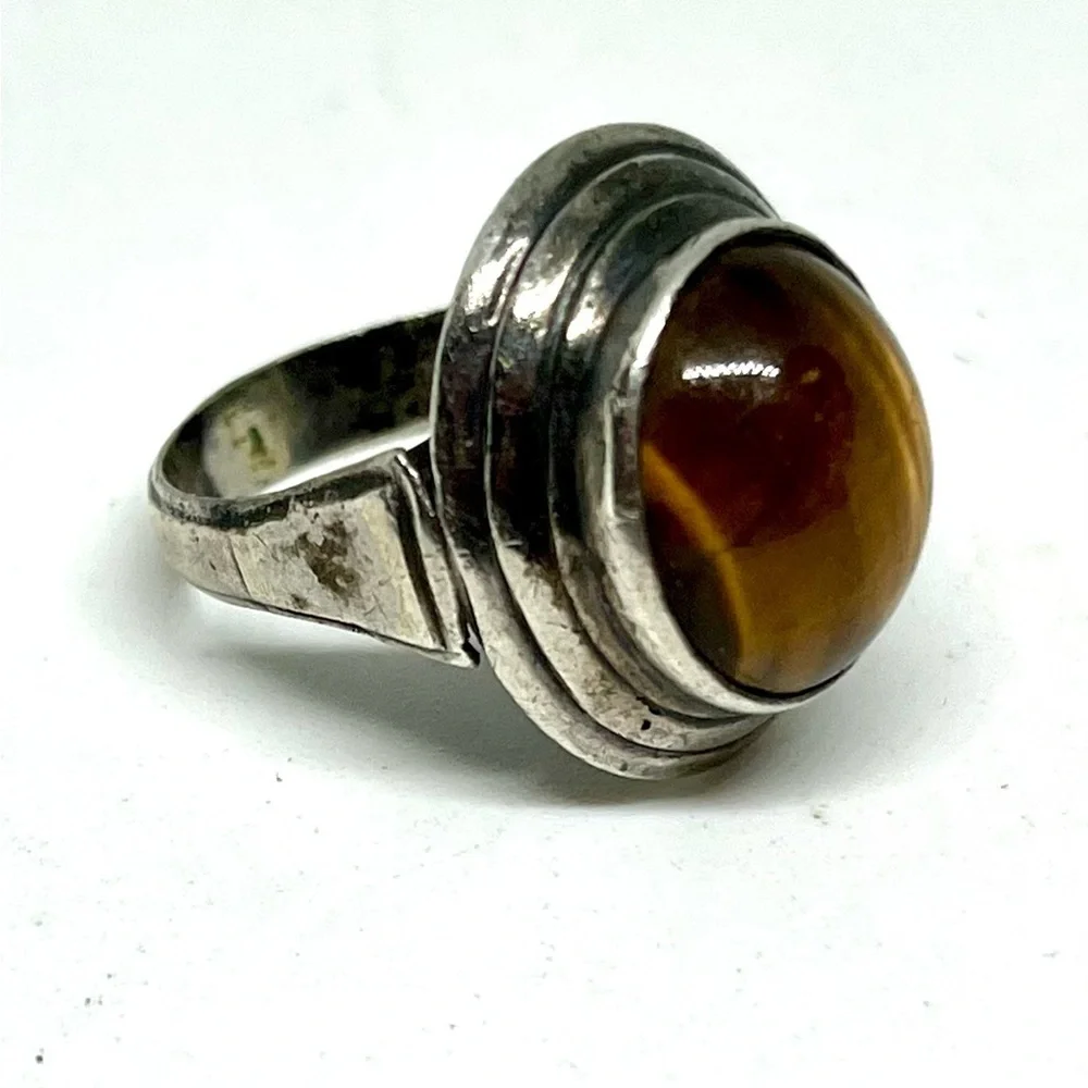 Vintage Sterling Silver Tigers Eye Ring